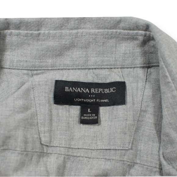 Banana Republic Button Down Shirt Mens Large Lightweight Flannel Long Sleeve - Picture 3 of 4